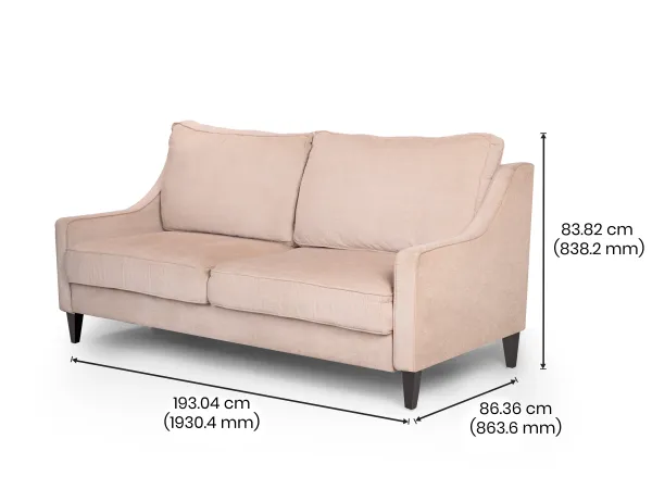 Aster 3 Seater Lounger in Beige Color